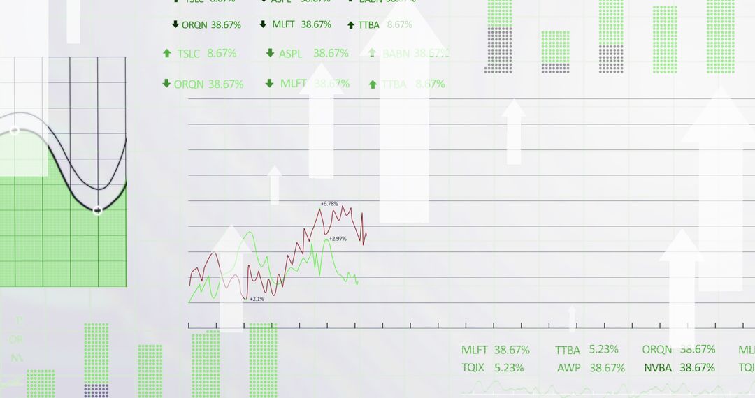 Digital Data and Arrows Showcasing Market Trends