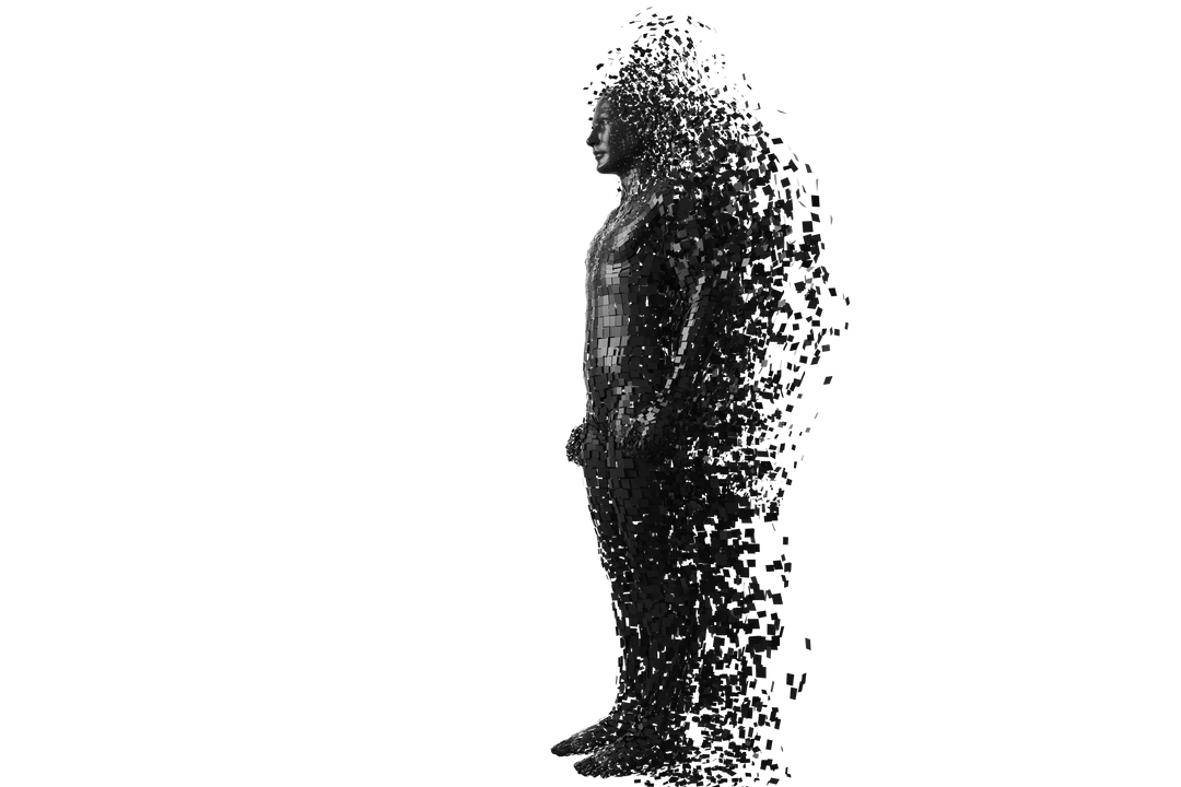 Transparent Digital Human Transforming into Data Particles - Download Free Stock Images Pikwizard.com