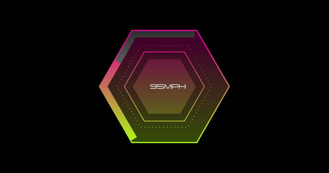 Futuristic Digital Speedometer in Hexagonal Display