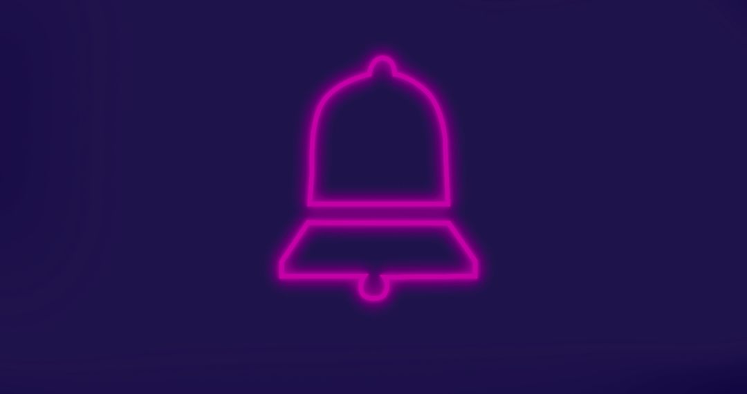 Neon Bell Icon Highlighting Digital Communication and Alerts - Free Images, Stock Photos and Pictures on Pikwizard.com