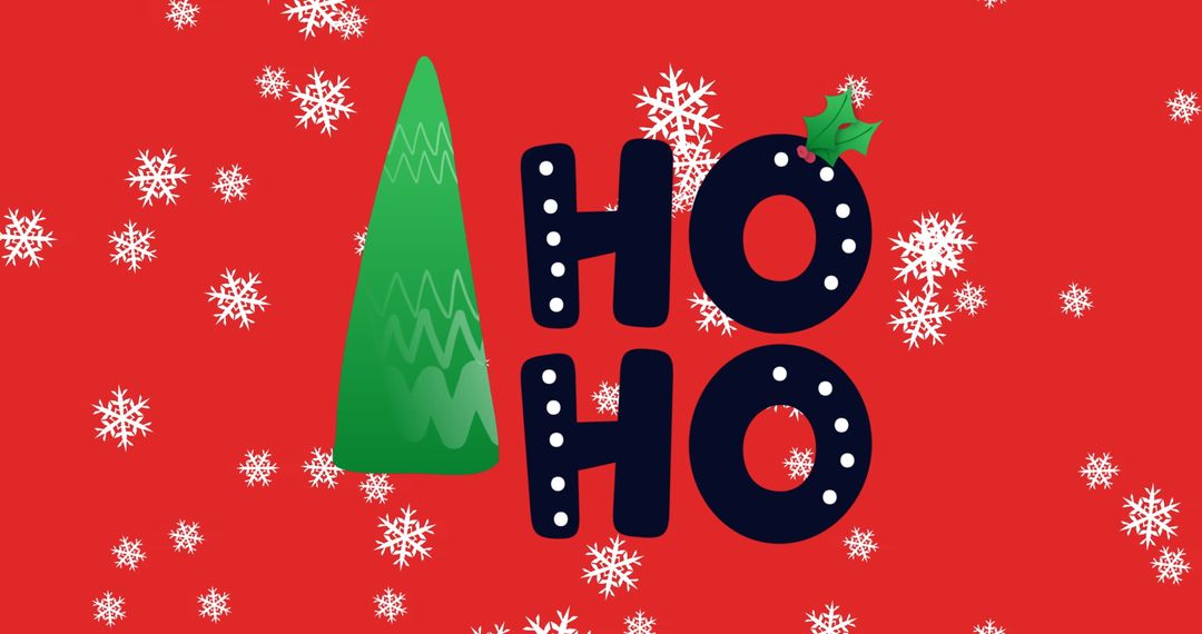 Festive Christmas Winter Scene with Snowflakes and Merry Message