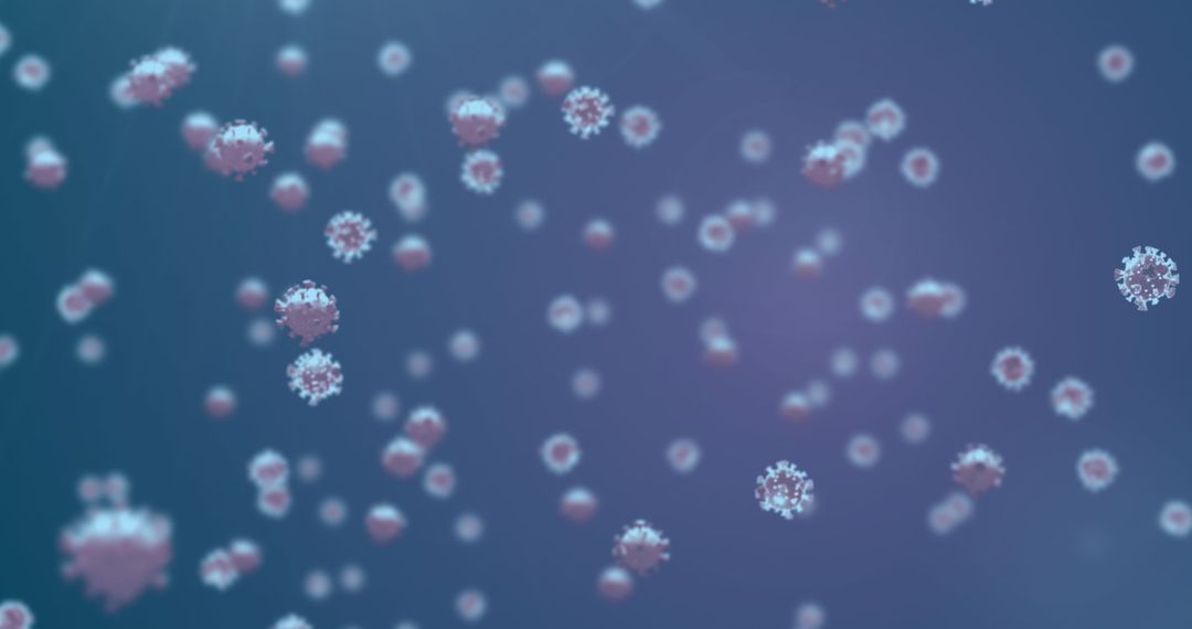Digital Illustration of Virus Cells in Blue Background