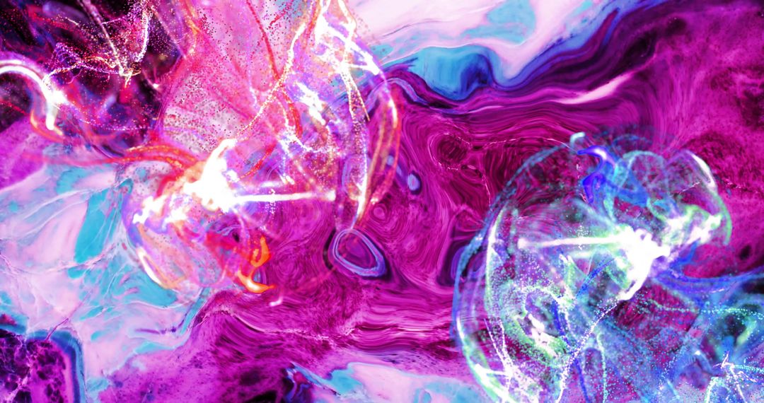 Abstract Neon Light Explosion with Electric Patterns