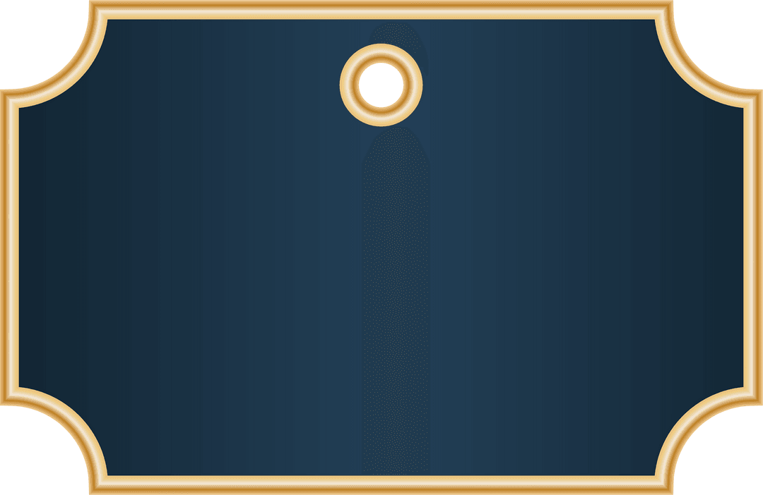 Transparent Tag with Gold Frame and Hole Decoration