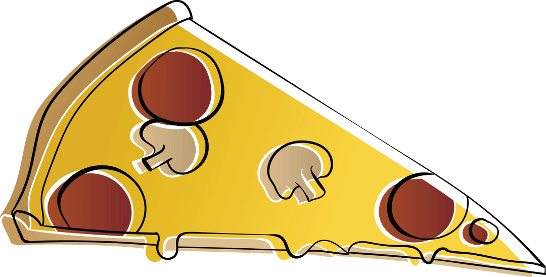 Transparent Vector Art of Pizza Slice with Toppings