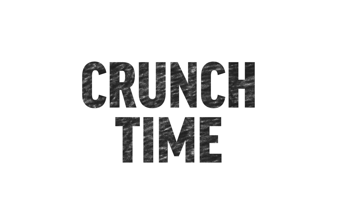 Crunch Time Text on Transparent Background for Branding