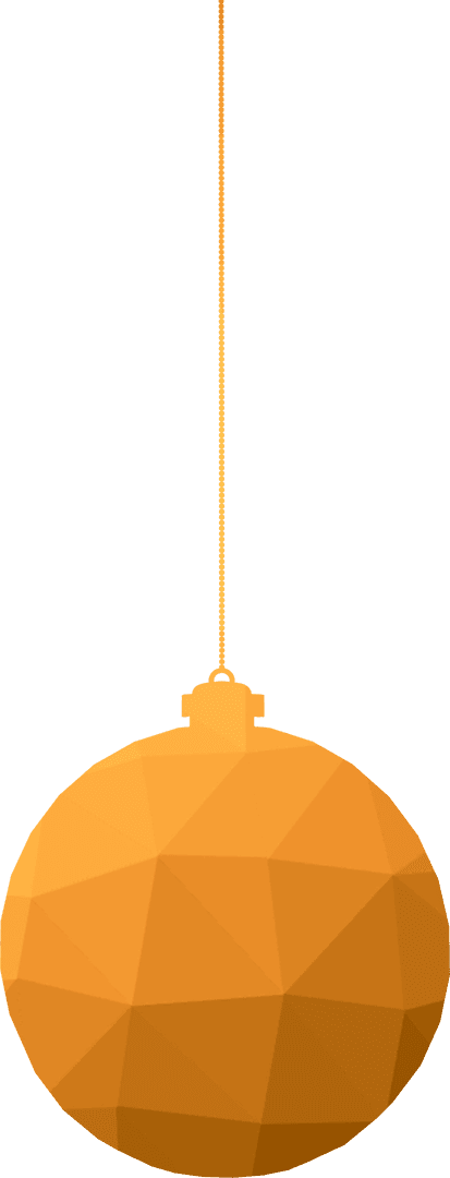 Orange Christmas Ornament on Transparent Background