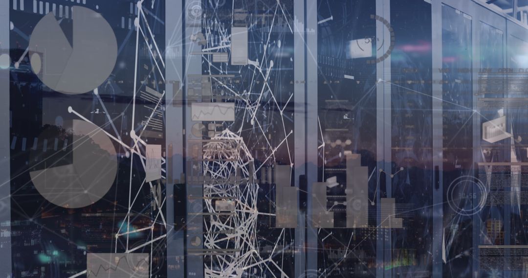 Innovative Digital Network in Futuristic Server Room