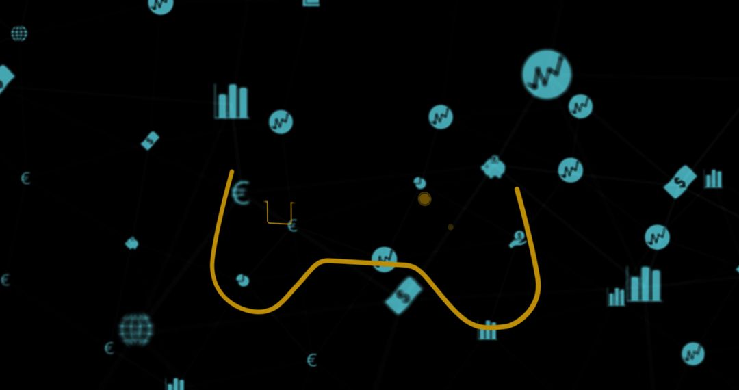 Digital Gamepad Icon with Business and Finance Symbols