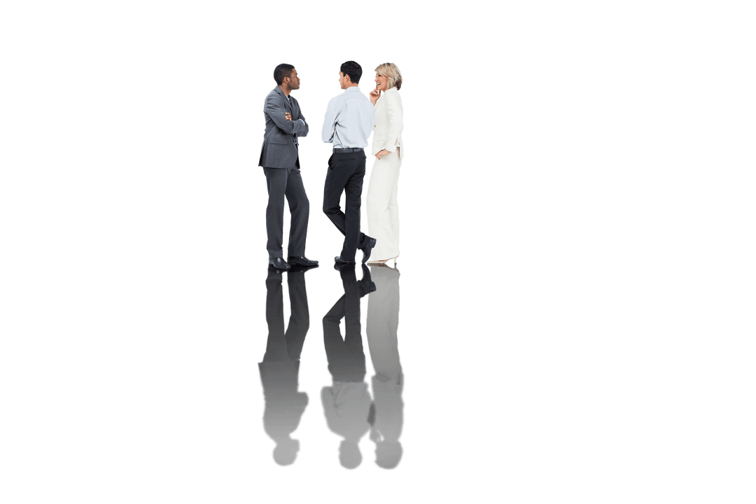 Business Professionals Discussing on Transparent Background