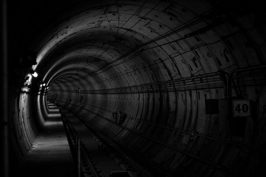 Tunnel underground black and white  - Free Images, Stock Photos and Pictures on Pikwizard.com
