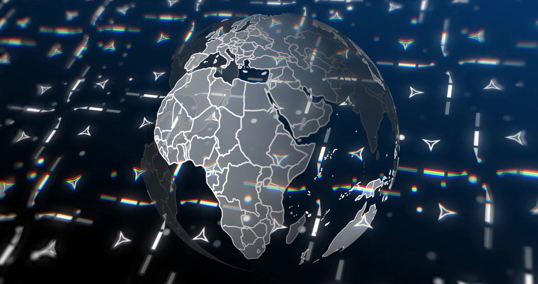 Futuristic Digital Globe with Glowing Network Connectivity