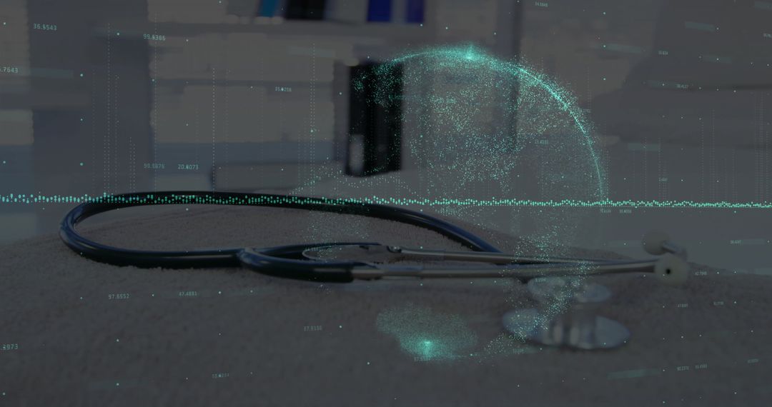 Stethoscope with Holographic Data Projection in Medical Office