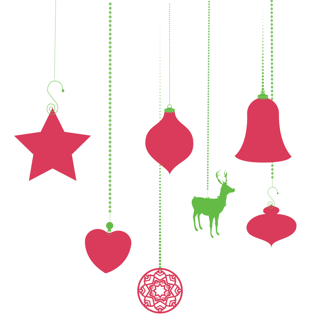 Transparent Christmas Decorations with Red Ornaments