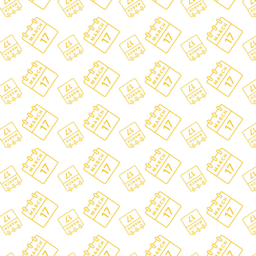 Yellow Calendar Pattern on Transparent Background