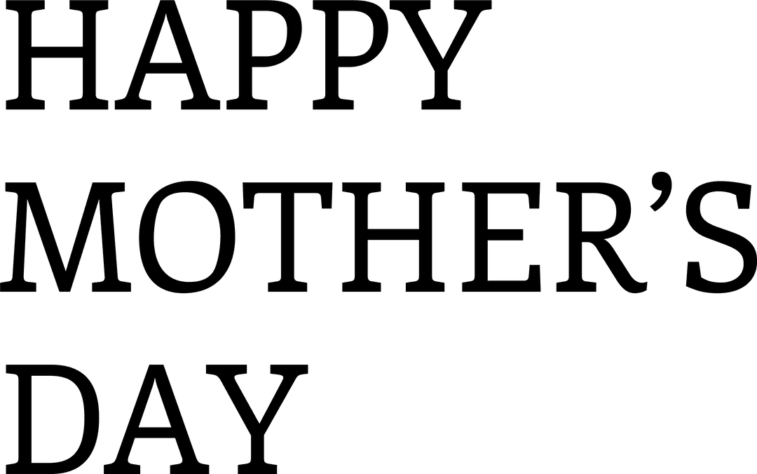 Transparent Mother's Day Text on Clear Background