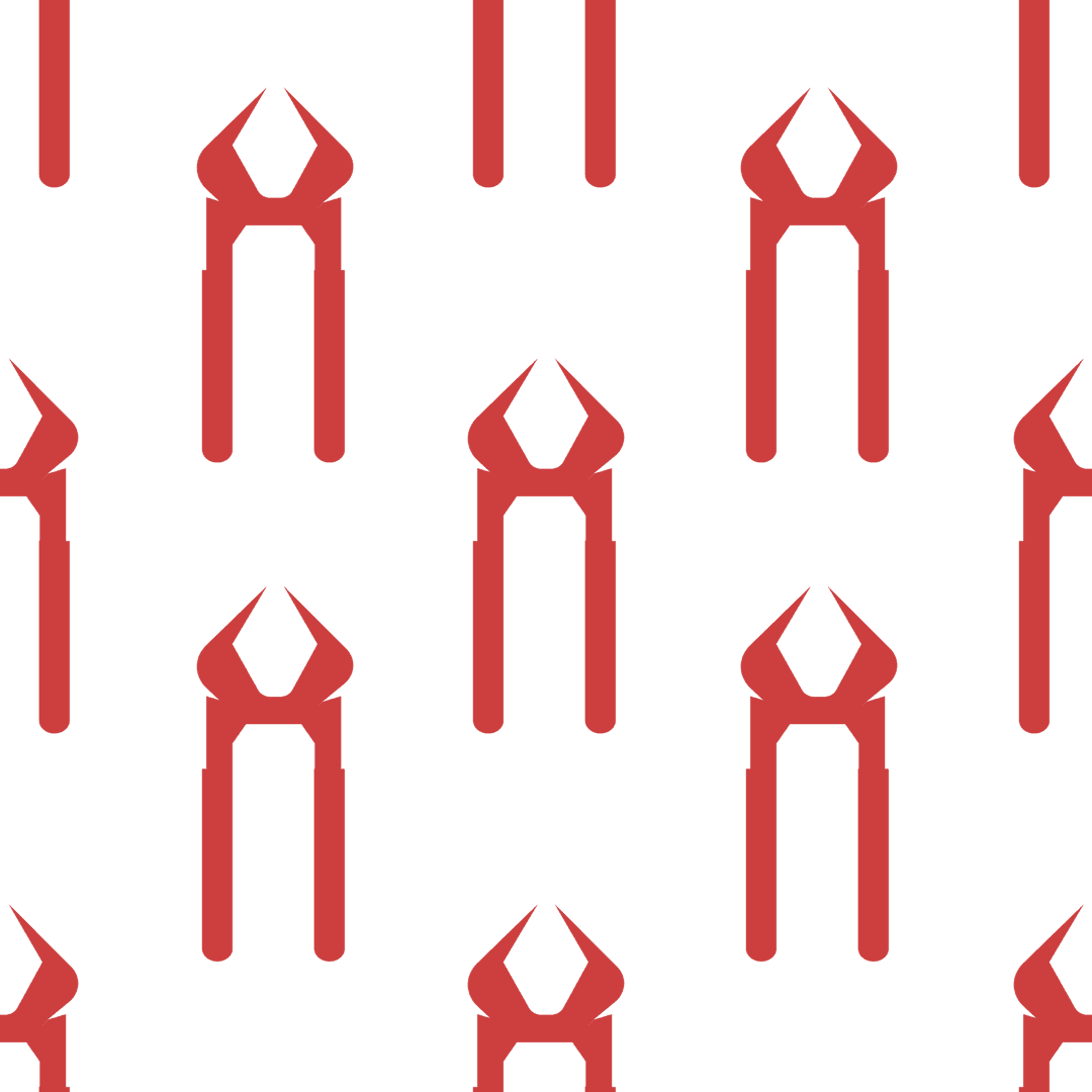 Red pliers pattern on transparent background for diy projects