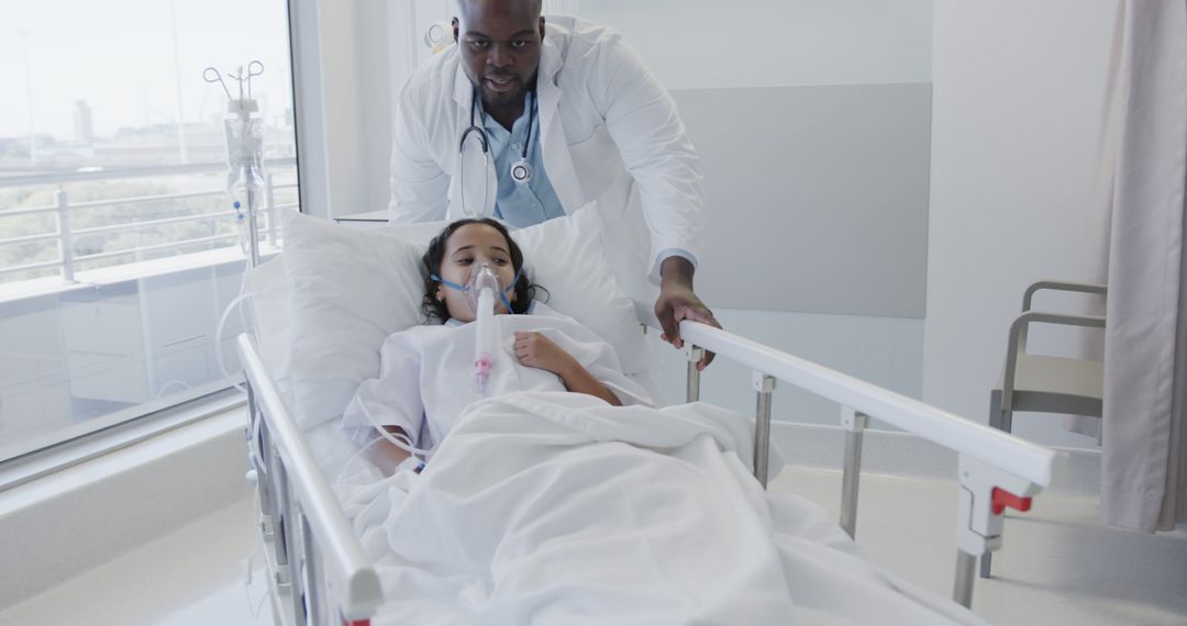 Doctor Caring for Female Patient in Hospital Bed - Free Images, Stock Photos and Pictures on Pikwizard.com