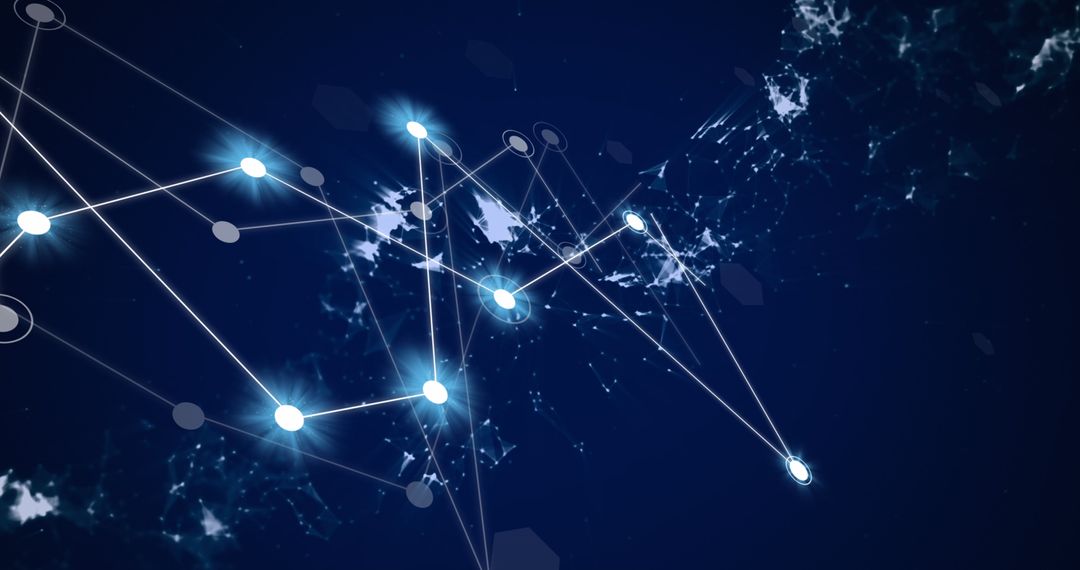 Digital Network Space with Glowing Connections