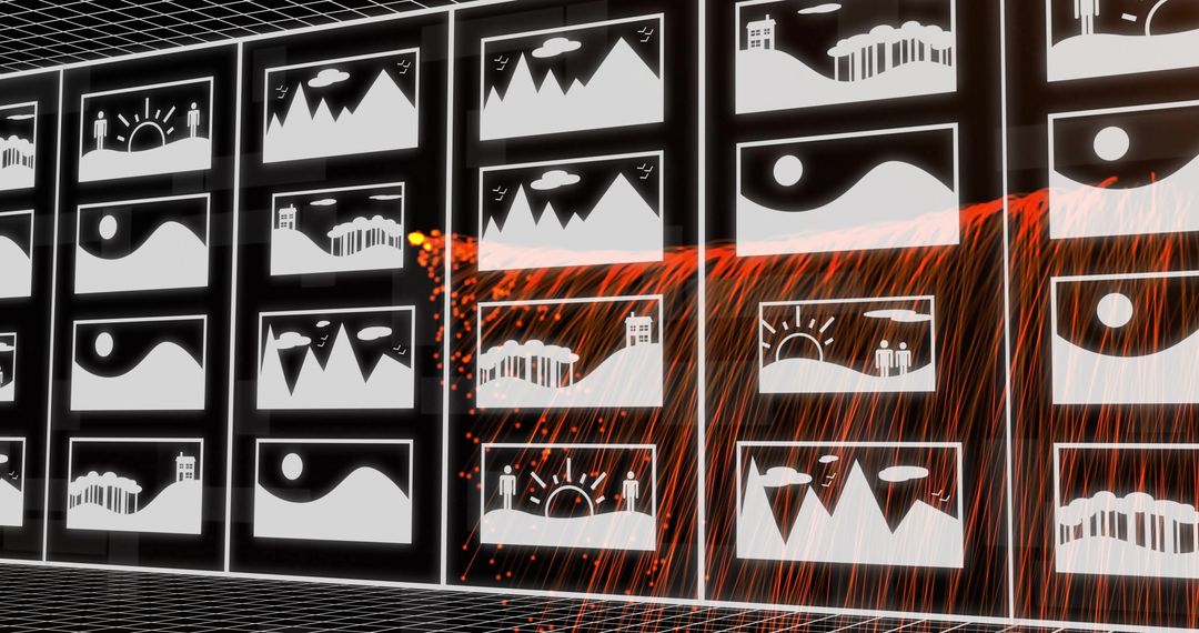 Futuristic Technology Interface with Holographic Displays