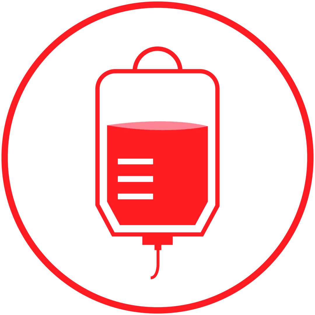 Transparent Blood Donation Vector Icon on Red Circle