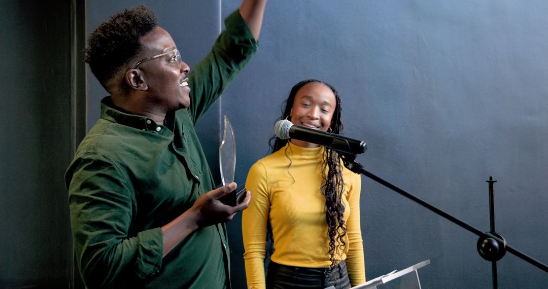 Successful Team Presentation in Modern Office Environment