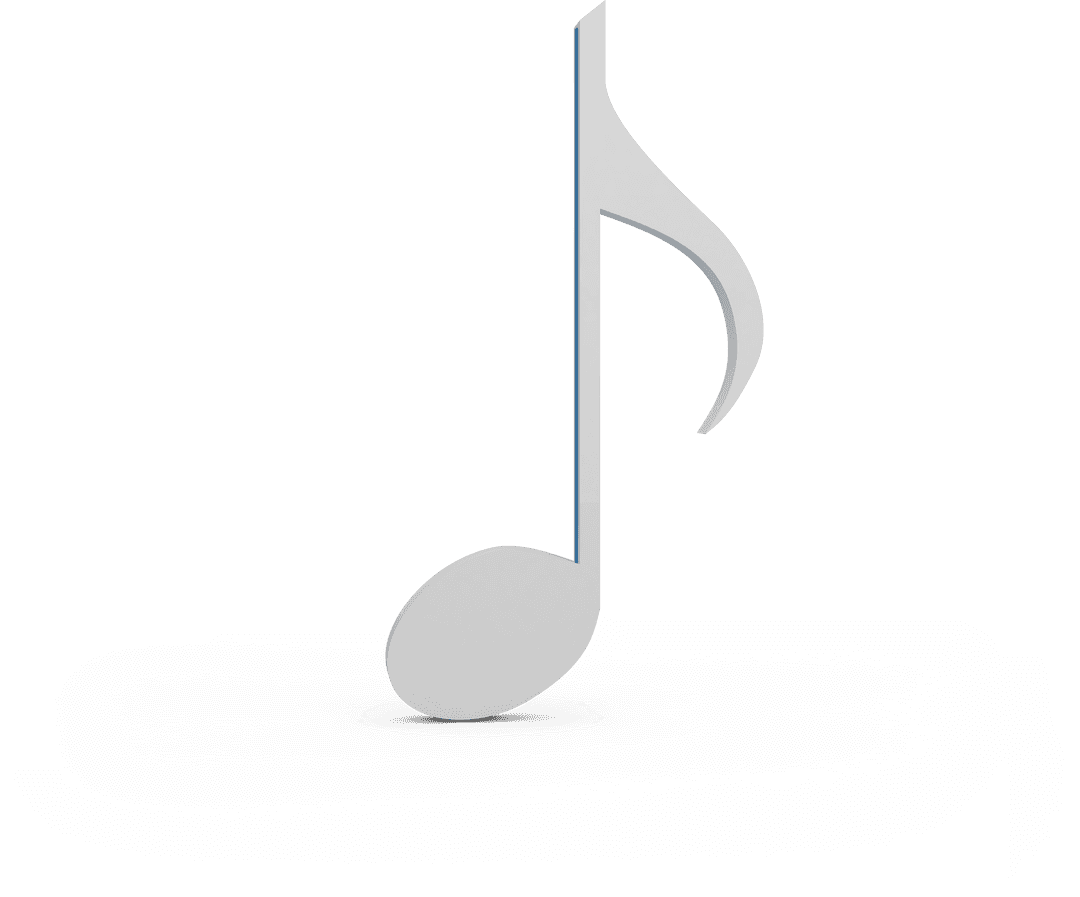 Transparent Gray Music Note Symbol on White Background