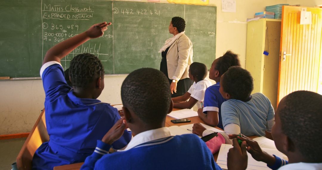 Engaged African American Students Learning in Classroom