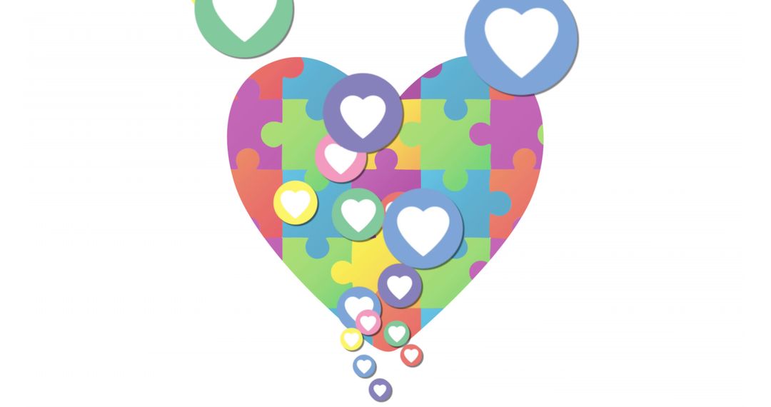 Autism Awareness Puzzle Heart with Colorful Design