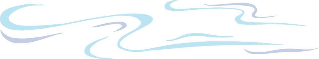 Abstract Light Blue Ribbon Design on Transparent Background