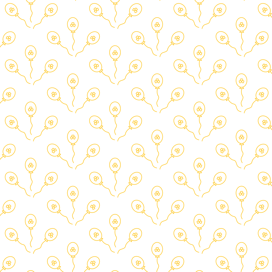 Seamless Yellow Balloon Pattern on Transparent Background for Design
