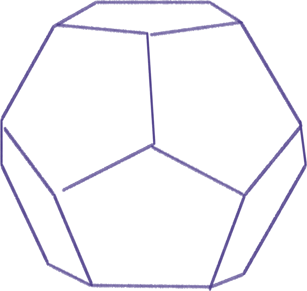 Transparent Geometric Dodecahedron Polygon Illustration