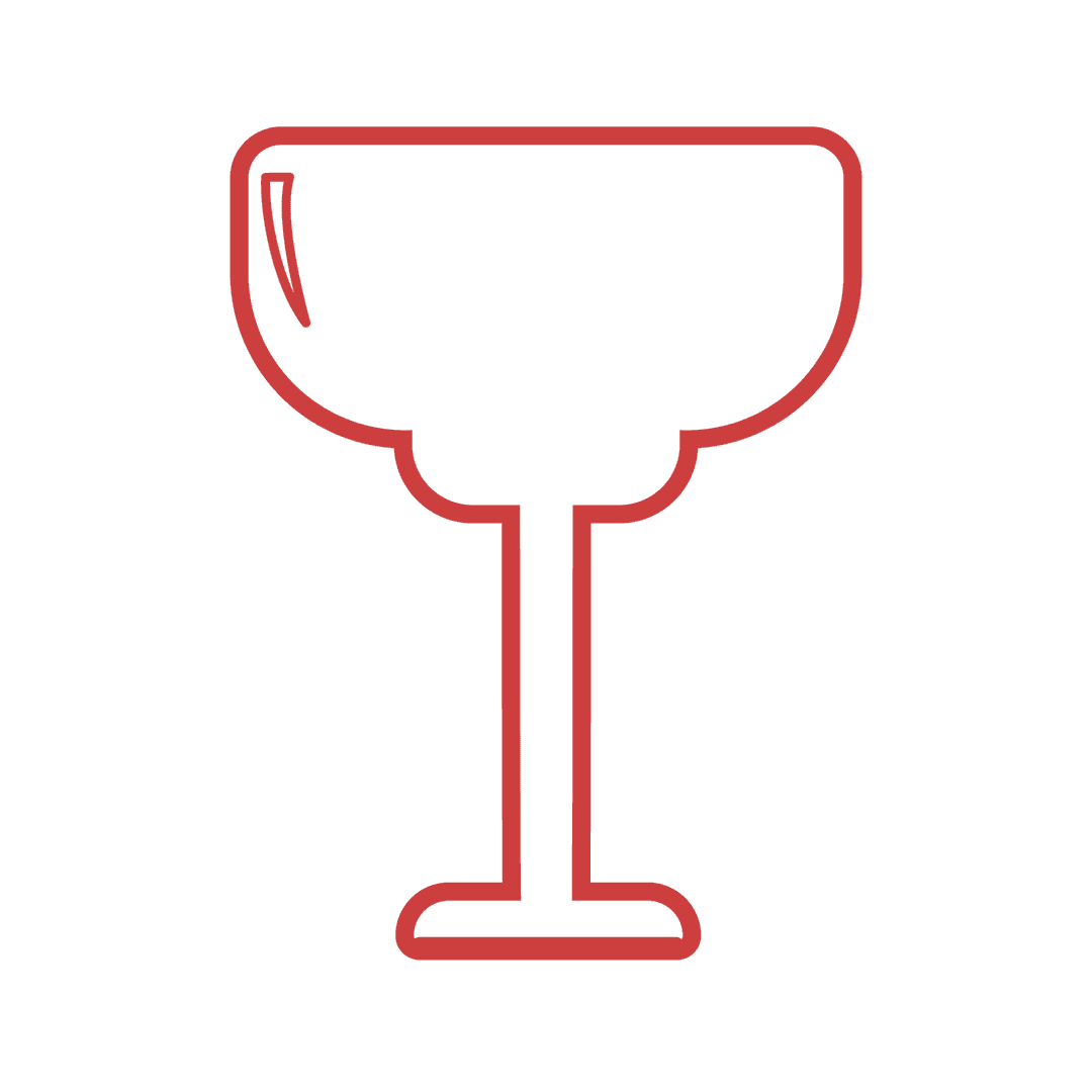 Red Wine Glass Icon on Transparent Background for Party Design