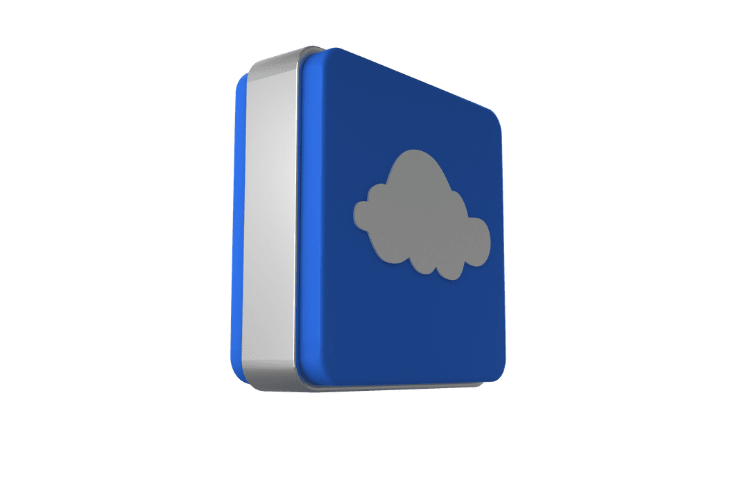 Cloud Icon on Digital Brick Graphic Transparent Background