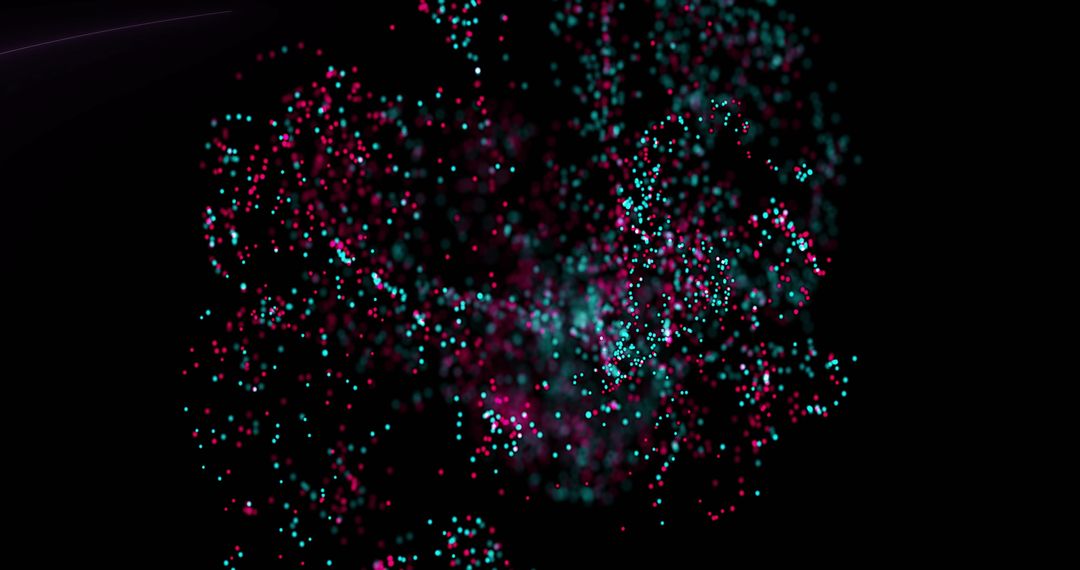 Colorful Dynamic Abstract Digital Data Visualization with Particles