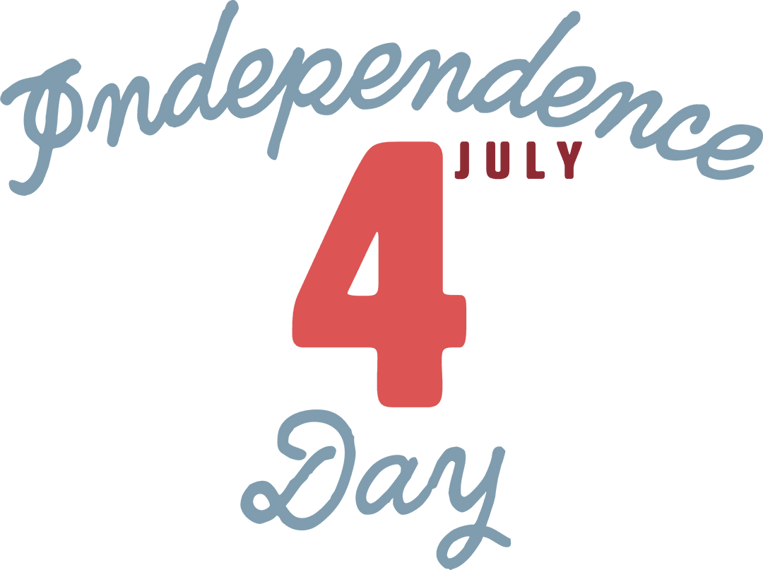 July 4 on Transparent Background Celebrates Independence Day