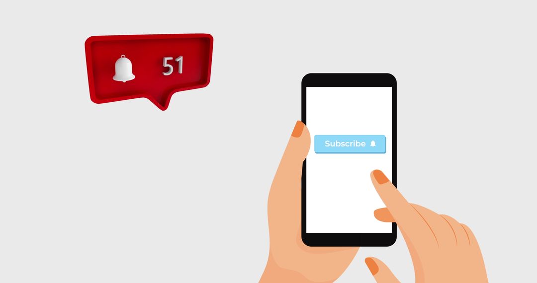 Digital Subscription Concept with Smartphone and Notifications