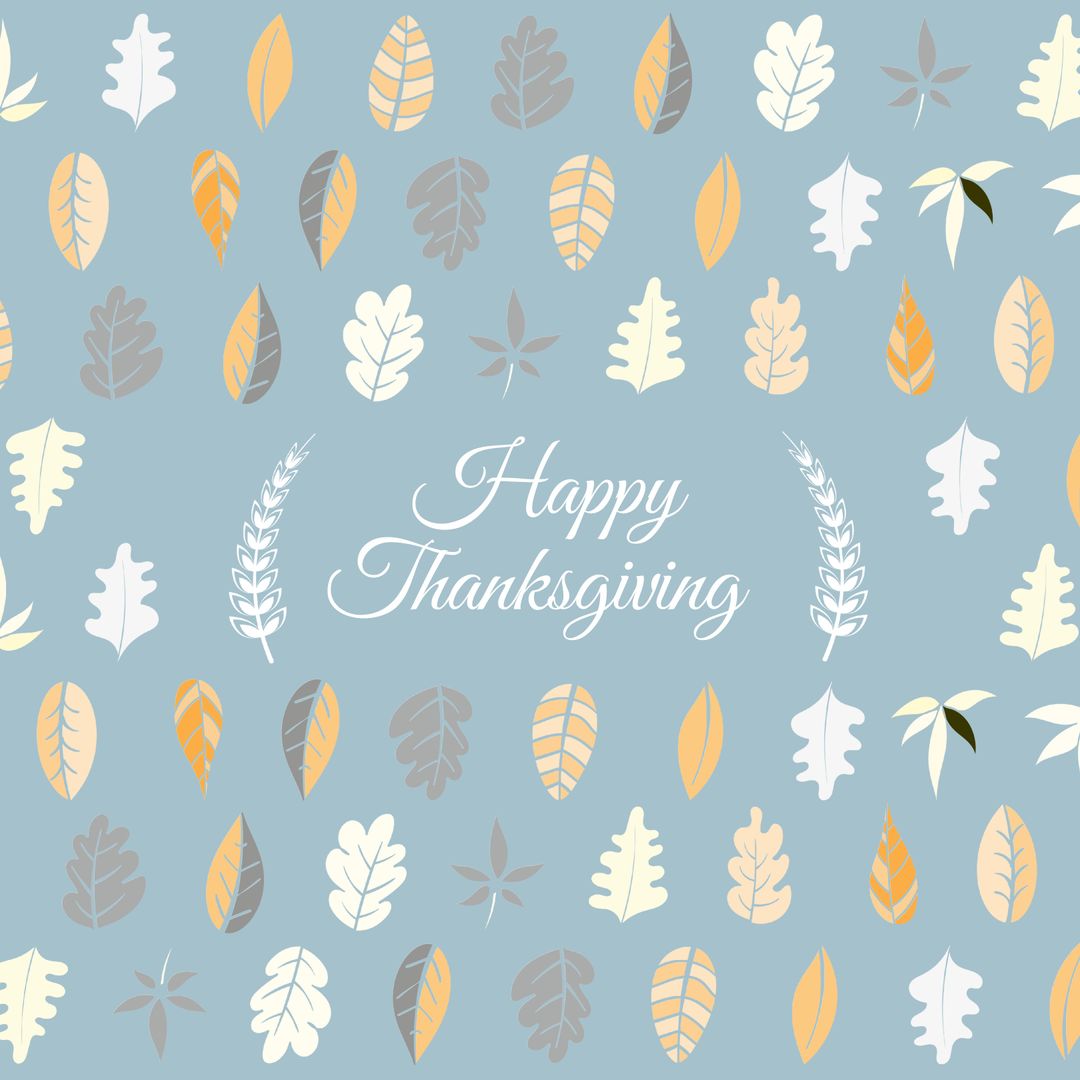 Thanksgiving Holiday Greetings with Autumn Leaf Pattern