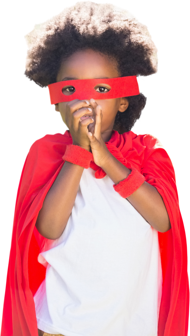 Confident African American Girl in Superhero Costume on Transparent Background - Download Free Stock Images Pikwizard.com