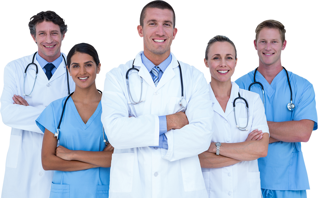 Transparent Group of Smiling Medical Professionals with Crossed Arms - Download Free Stock Images Pikwizard.com