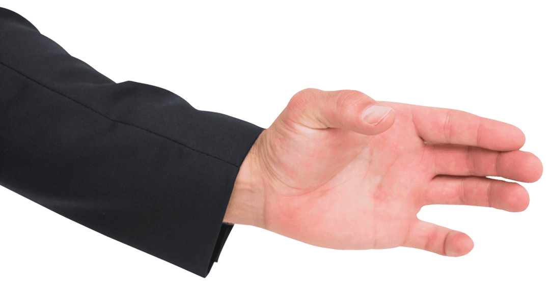 Businessman Reaching Out Handshake Gesture Transparent Background