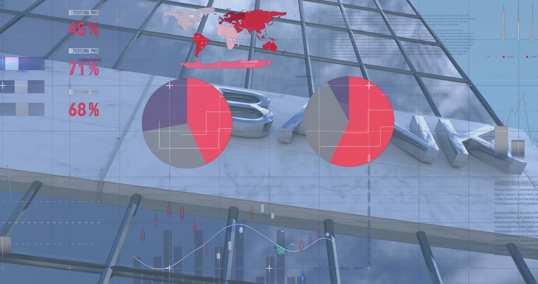 Futuristic Data Visualization on Commercial Building Façade - Free Images, Stock Photos and Pictures on Pikwizard.com