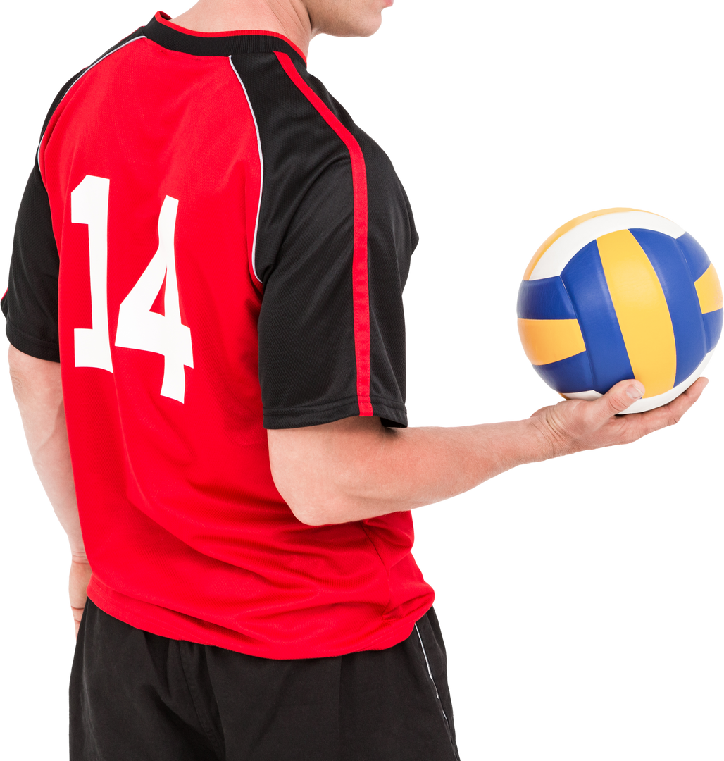 Transparent Volleyball Player Holding Ball in Red Jersey - Download Free Stock Images Pikwizard.com