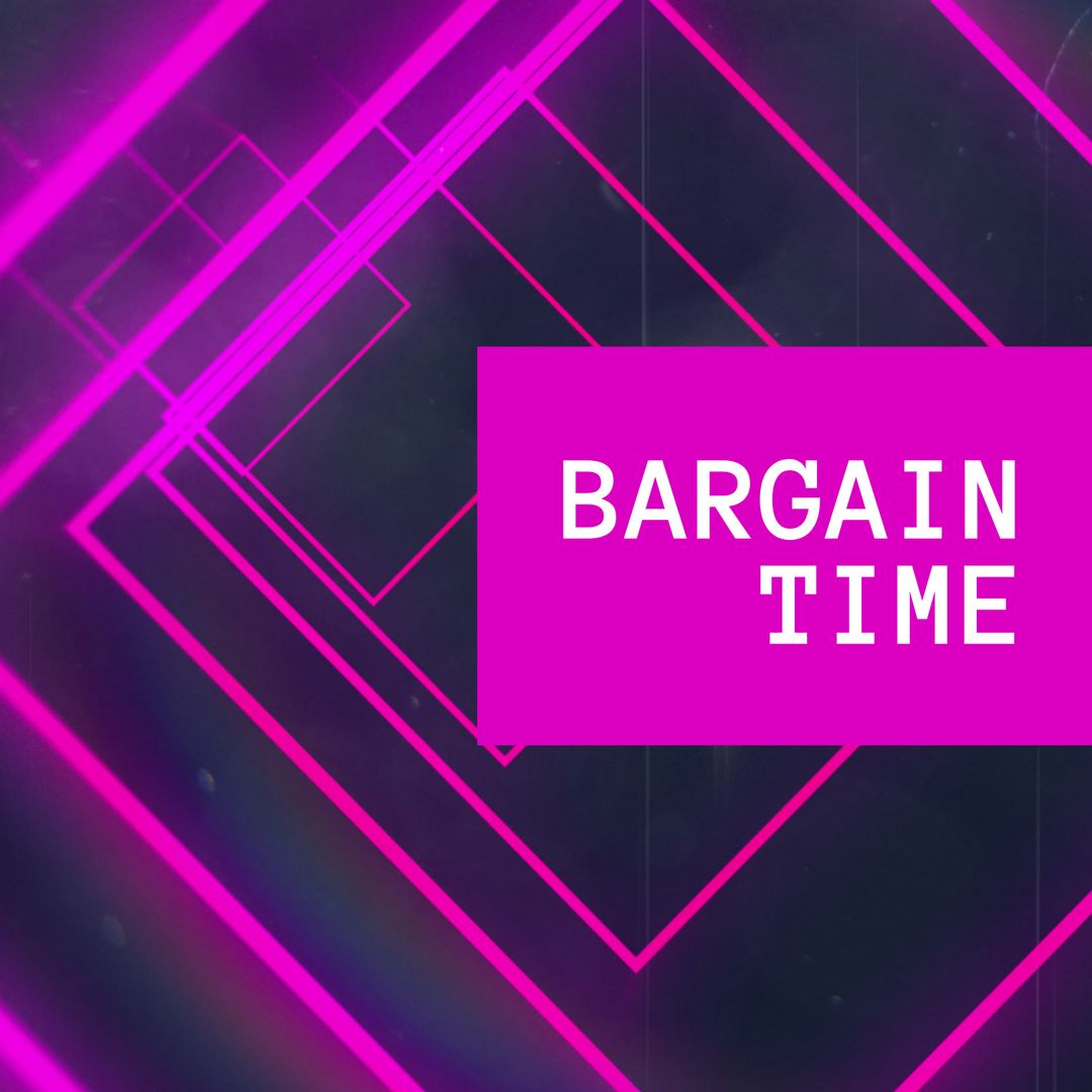 Bargain Time Neon Cyber Monday Sale Concept