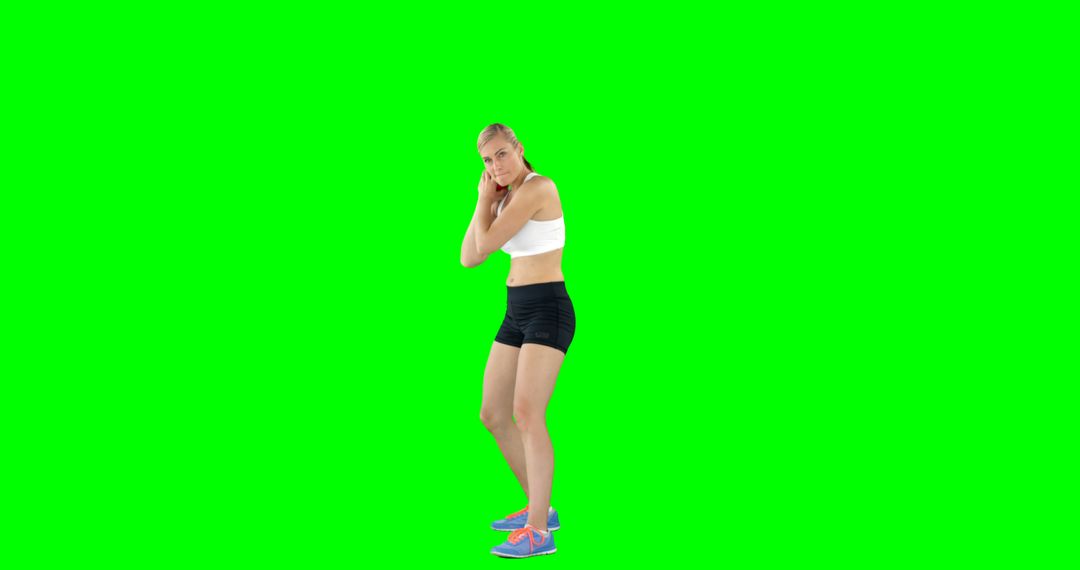 Female Athlete Preparing for Boxing on Green Screen Background - Free Images, Stock Photos and Pictures on Pikwizard.com