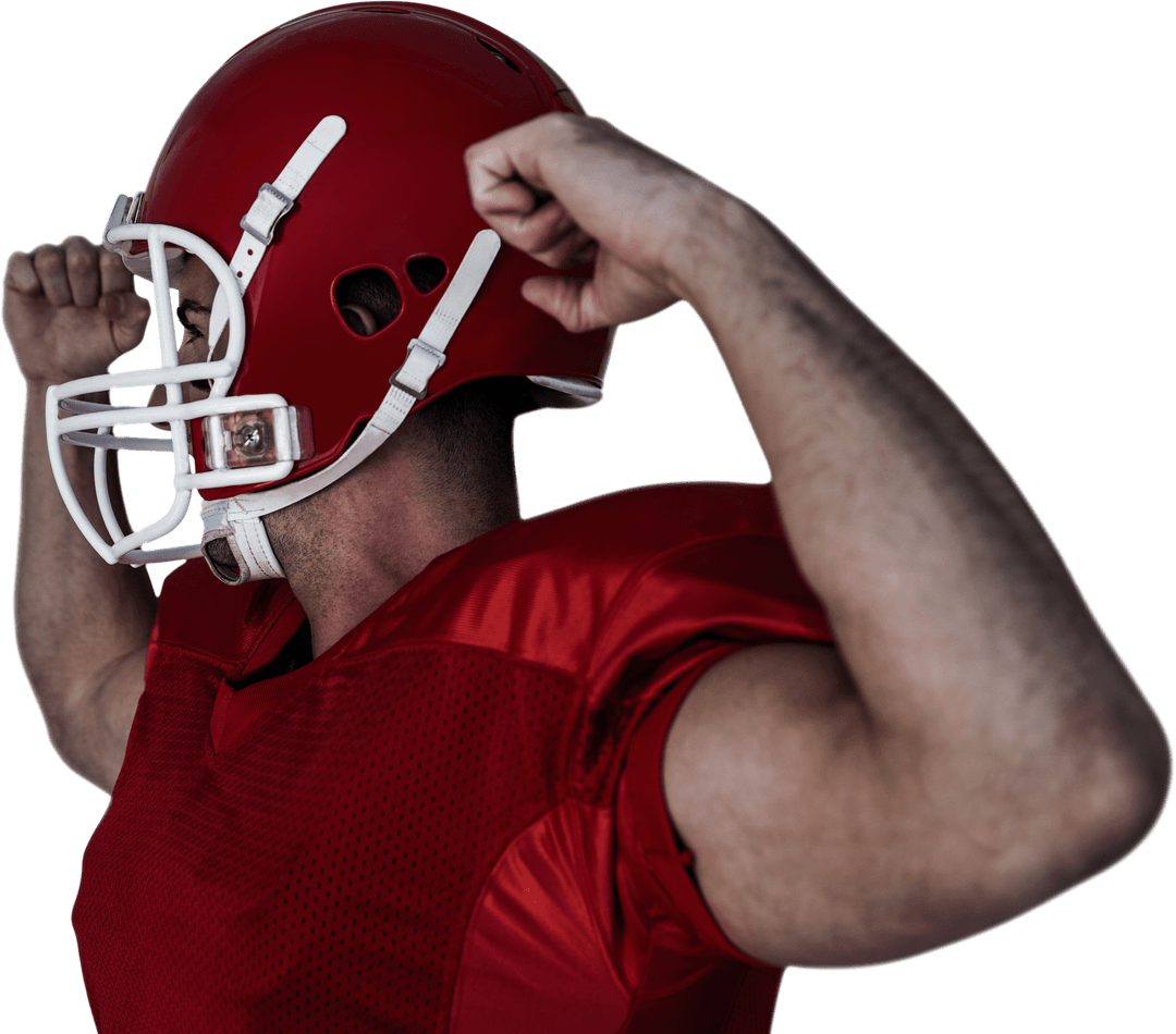 Transparent Rugby Player Cheering with Dynamic Pose