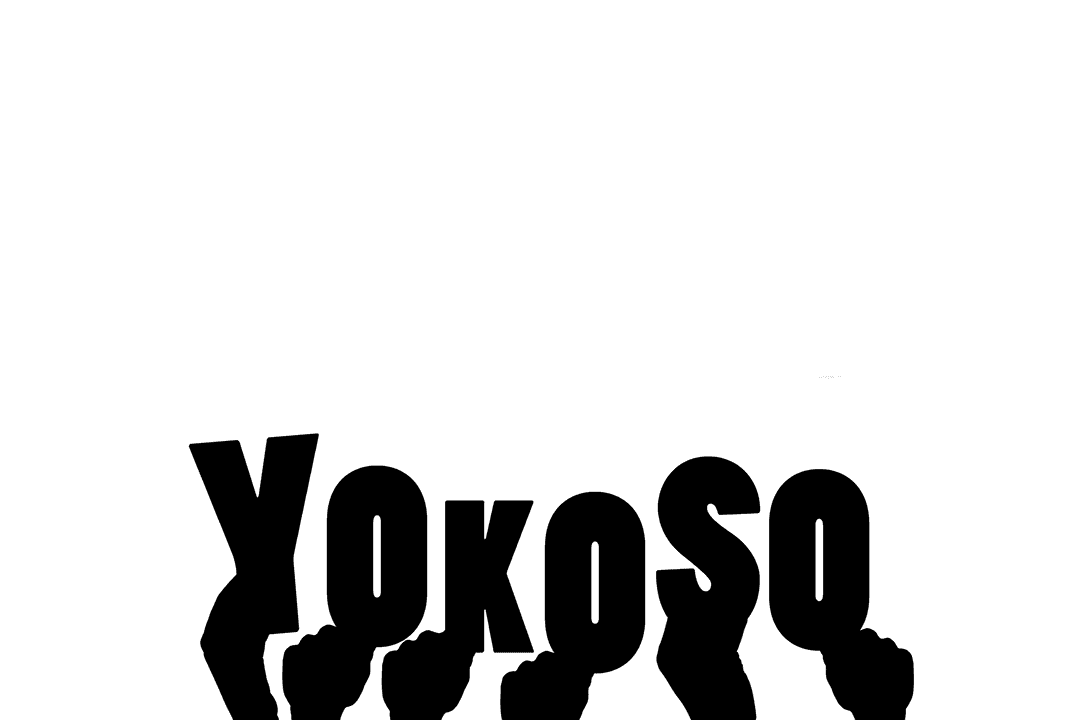 Hands Holding 'Yokoso' Text on Transparent Background