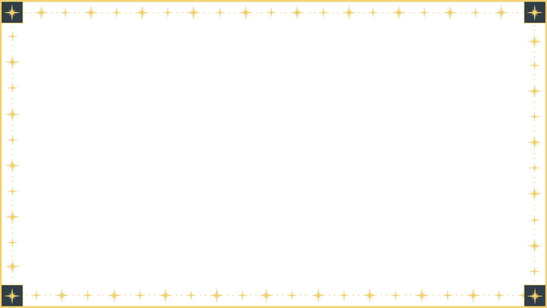 Transparent Ornate Golden Star Border Flat Design Vector Frame
