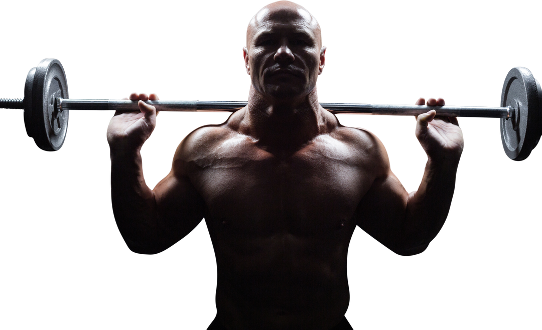 Bald Man Powerlifting with Barbell Transparent Background - Download Free Stock Images Pikwizard.com