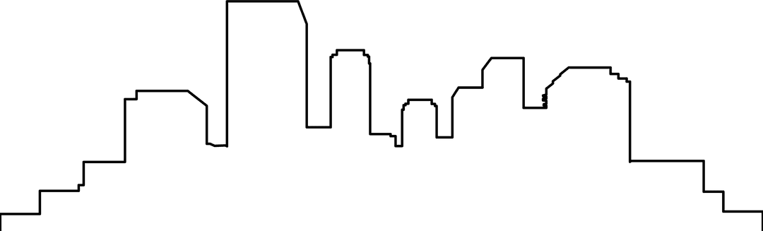 Transparent Black Cityscape Illustration on Clear Background